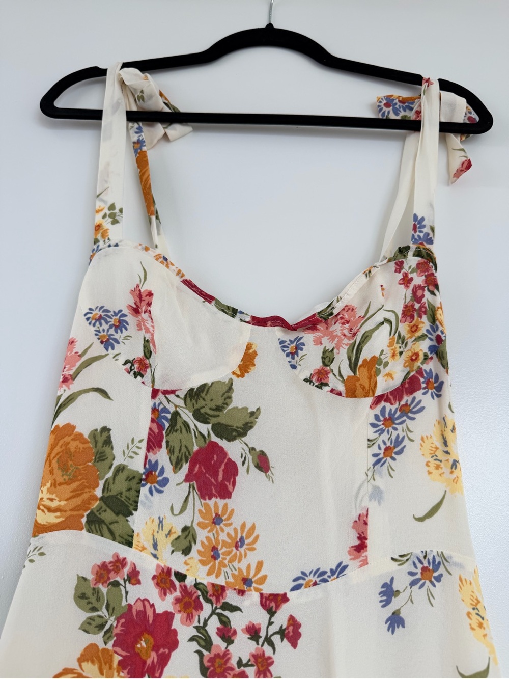 NWT Reformation Floral Tie-Strap Midi Dress - Picture 7 of 16
